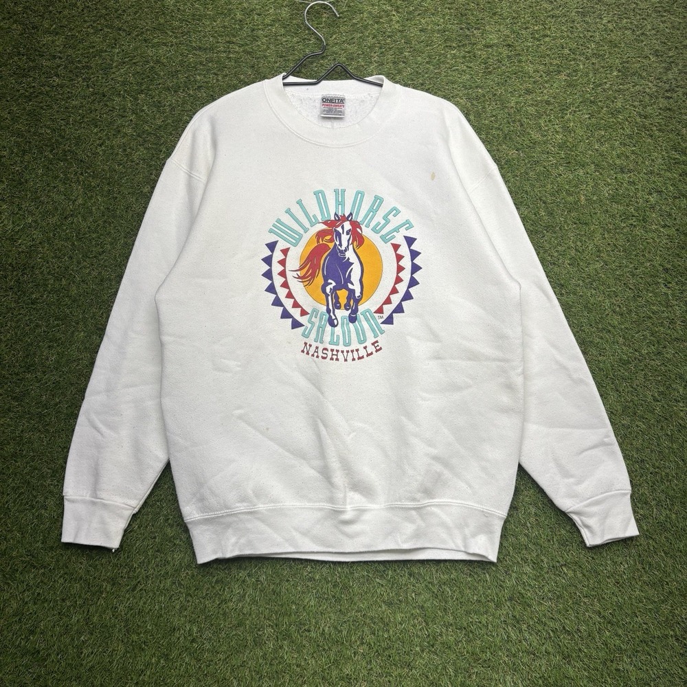 Vintage 90s Wild Horse Saloon Nashville Crew Neck Mens Large Cowboy Sweatshirt